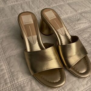 Gold Dolce Vita slip on heels